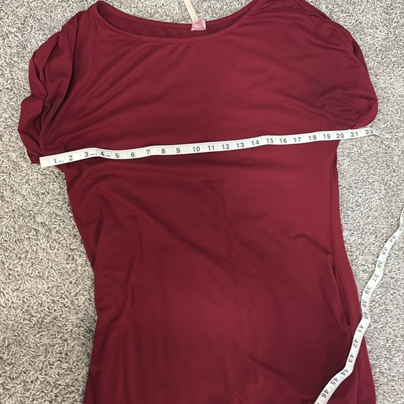 2/$20 42 Pops Red Oversized Boatneck T-shirt dress with pockets, size S - Picture 7 of 9